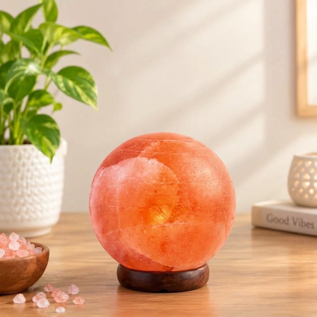 Ball shape Himalayan salt lamp, 3–4 kg