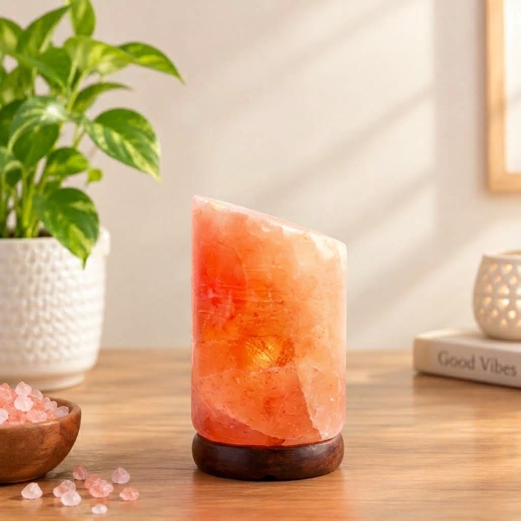 Cylinder cut Himalayan salt lamp, 2.5–3.5 kg