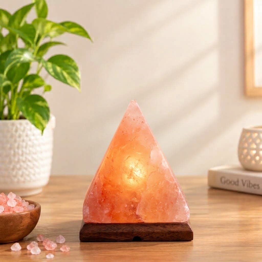 Pyramid shape Himalayan salt lamp, 2–3 kg