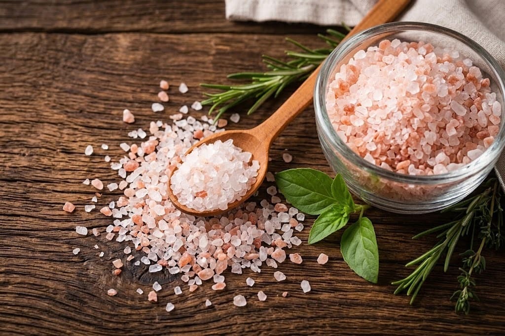 Coarse Himalayan rock salt crystals for bath salt products