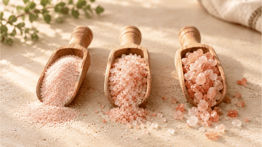 Fine, coarse and granule Himalayan pink salt grades