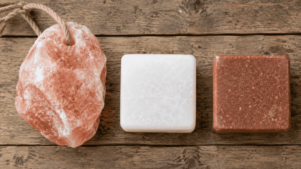 Himalayan salt lick compared with white salt block and mineral block